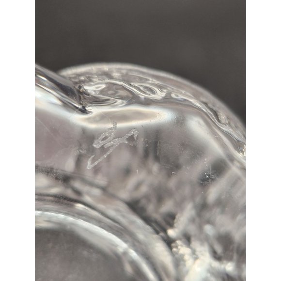 Orrefors Sweden Crystal Eden Leaf Fossil Candle Holder Signed Stickered EUC - Picture 4 of 6